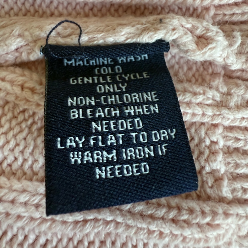 Chaps Pink Cable Knit Collared Sweater Chunky Kni… - image 6